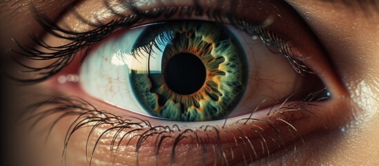Intensely Focused Close-Up of a Man's Captivating Eye in Stunning Detail - obrazy, fototapety, plakaty