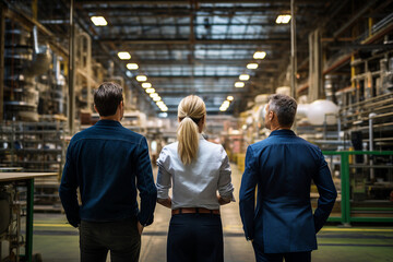 Fototapeta premium Experienced engineer in industrial uniform at big company enterprise Generative AI illustration