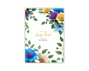 Flowers elegant invite card wedding invitation Floral wedding template 