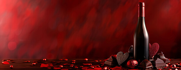 Beautiful, romantic, dark red background with an un