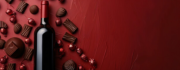 Beautiful, romantic, dark red background with an un