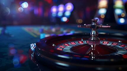 Fototapeta na wymiar Beautiful roulette on a dark background.