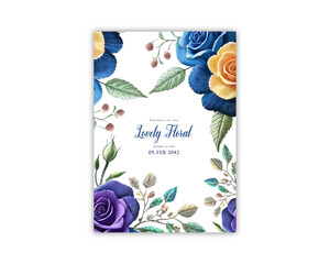 Flowers elegant invite card wedding invitation Floral wedding template 