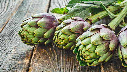 Obraz premium Artichokes, copyspace on a side
