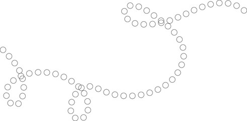Dotted curve outline shape. Design for decoration