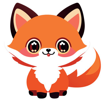 fox cat, vector illustration kawaii