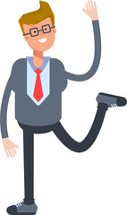 Office Worker Character Relaxing Illustration
