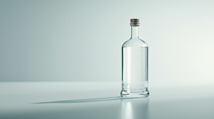 The simplicity and elegance of a Russian vodka bottle showcased against a stark white background