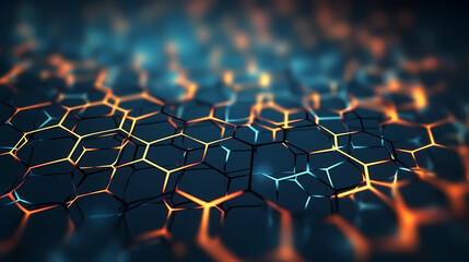 Obraz premium Abstract background with hexagonal network