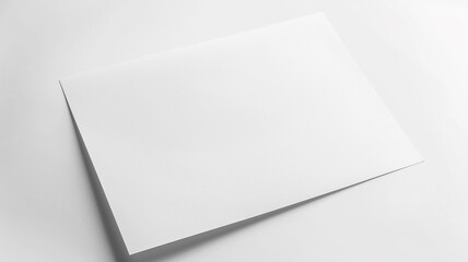 blank white paper on white background.