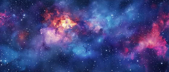 Foto op Aluminium Vibrant galaxy with stars and colorful nebula clouds © KrikHill