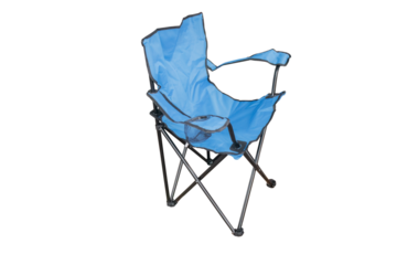 blue camping chair Isolated on white background.