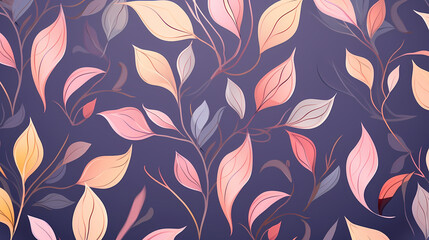 Abstract botanical art background vector, natural hand drawn pattern design