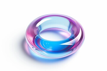Vibrant Multicolored glass ring, abstract digital artwork, isolated on white background