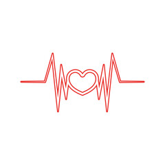 Heart beat  ilustration vector template image