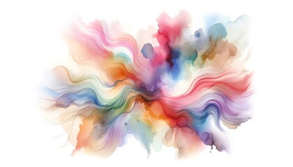 Fototapeta na wymiar Watercolor Wash in Pastel Hues with Fluid Motion