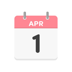 4月1日･APR 1st の日めくりカレンダーのアイコン - 4/1の行事や年度初めのイメージ素材
 - obrazy, fototapety, plakaty