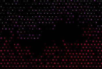 Dark Pink vector texture with playing cards.