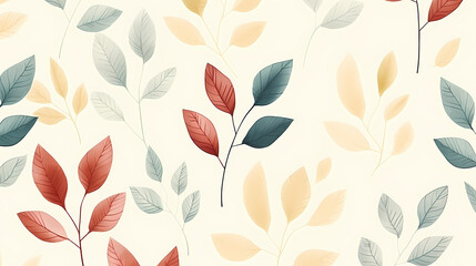 Abstract botanical art background vector, natural hand drawn pattern design