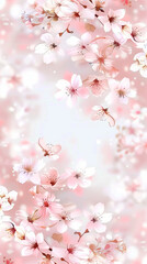 Fototapeta premium Cherry blossom isolated on white. AI generated art illustration.