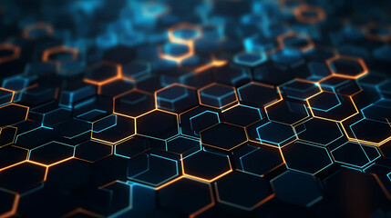 Fototapeta premium Abstract background with hexagonal network