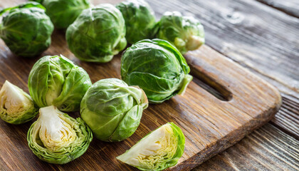 Brussels sprouts, copyspace on a side
