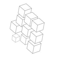 Abstract vector illustration composition of 3d cubes background design for banner poster flyer logo design