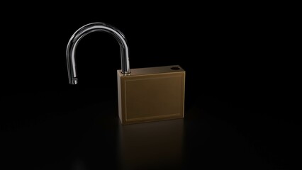 Naklejka premium A closeup shot of a metal padlock against a dark background