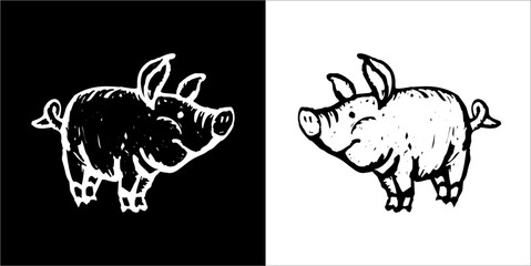 Obraz premium Illustration vector graphics of ZooWoodcuts icon