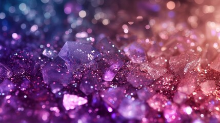 Shiny blurred background texture with crystals.