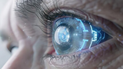Modern technology - eye ID concept. The future of identification lies in the intricate patterns of the human eye.
