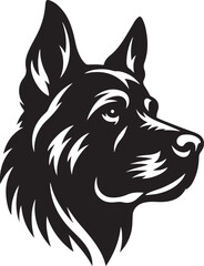 Dog head silhouette vector artwork