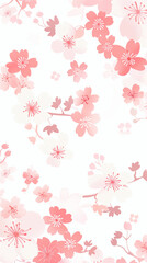 Cherry blossom isolated on white. AI generated art illustration.