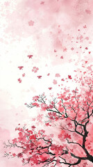 Obraz premium Cherry blossom isolated on white. AI generated art illustration.