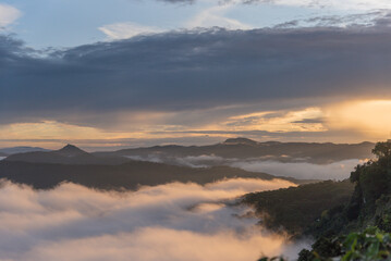 sunset in the mountains