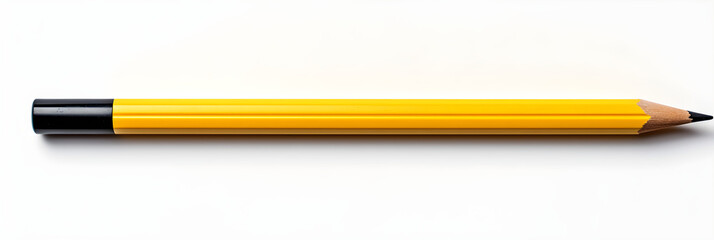 Detailed View of Standard Yellow and Black HB Graphite Pencil - obrazy, fototapety, plakaty