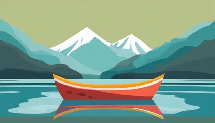 Generated image of boat in the river 