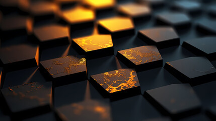 Fototapeta premium Hexagon geometry, hexagon print texture background banner panorama