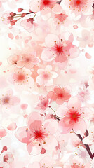 Fototapeta premium Cherry blossom isolated on white. AI generated art illustration.