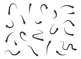 Collection arrows vector background black and white symbols. Different arrow icon set circle