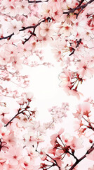 Fototapeta premium Cherry blossom isolated on white. AI generated art illustration.