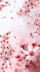 Fototapeta premium Cherry blossom isolated on white. AI generated art illustration.