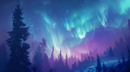 Fototapeta na wymiar Aurora borealis, northern light in display 