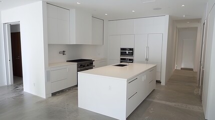 Modern allure of a minimalist white kitchen