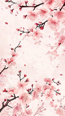 Cherry blossom isolated on white. AI generated art illustration.