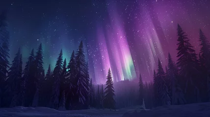 Keuken spatwand met foto Aurora borealis, northern light in display  © Taiwo