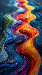 Red and yellow flower. AI generated art illustration.