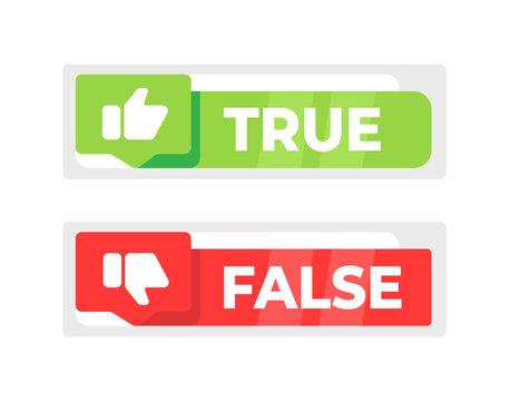 Green True and red False banner. Vector illustration