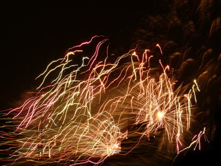 Feux d'artifices colorés