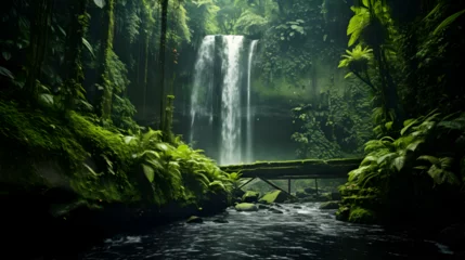 Zelfklevend Fotobehang waterfall in the forest © Noah